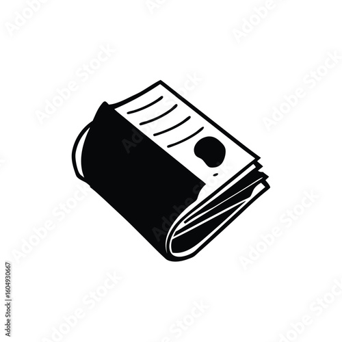 Folded Newspaper with Coffee Stain Ring Clipart