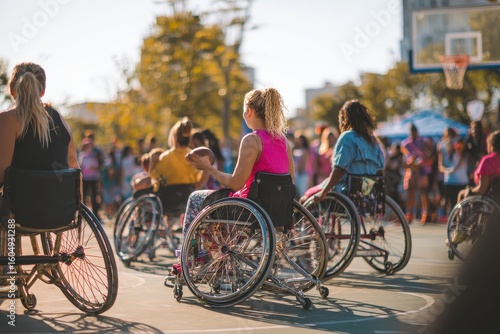 Wheelchair Basketball Game in Progress.