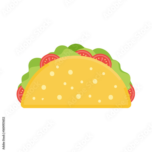 A freshly made taco filled with fresh vegetables, a classic Mexican dish