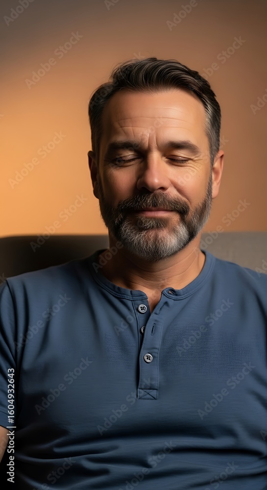 Fototapeta premium Relaxed man with a thoughtful expression.