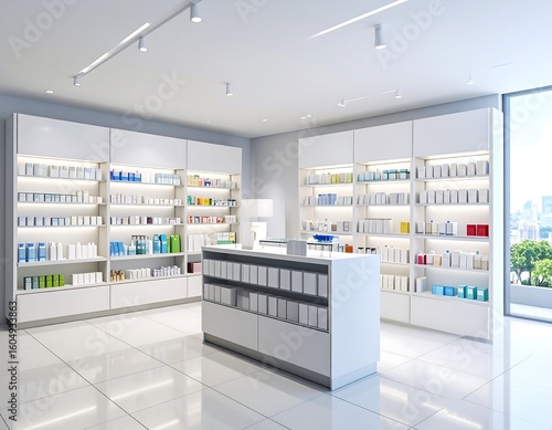 Modern pharmacy interior