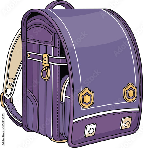 Purple school backpack illustration