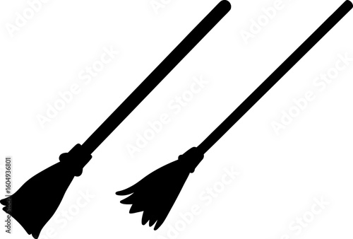 Black Broomstick vector, Broomsticks art, Broomsticks vector art design, Vector of Broomsticks art, Broomsticks isolated