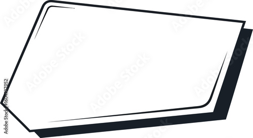 Vector art of a modern geometric frame with a slanted rectangle shape isolated on white background