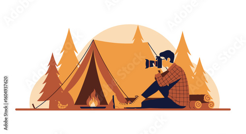 Capturing Moments At Campsite Amidst Nature's Beauty In Photography Adventure