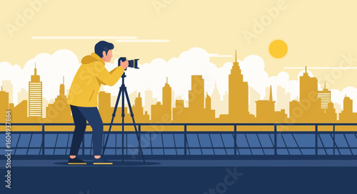 Capturing The Essence Of Urban Landscapes Through Photography At Sunset Time