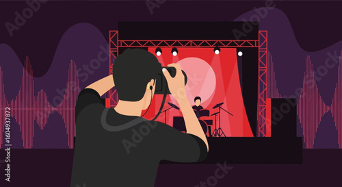 Capturing The Concert: Photographer At Work During Live Music Performance