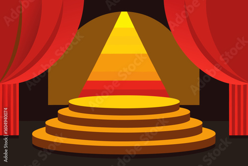 podium with red carpet