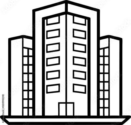 condominium line art collection, lineart condo