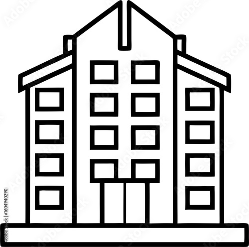 condominium line art collection, lineart condo