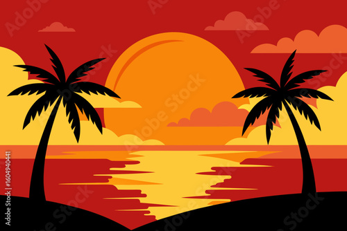sunset on the beach