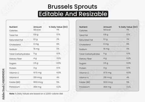 Brussels Nutrition Facts, Nutrition Facts, Nutrition Facts Label, Supplement Facts,
Nutrition Label