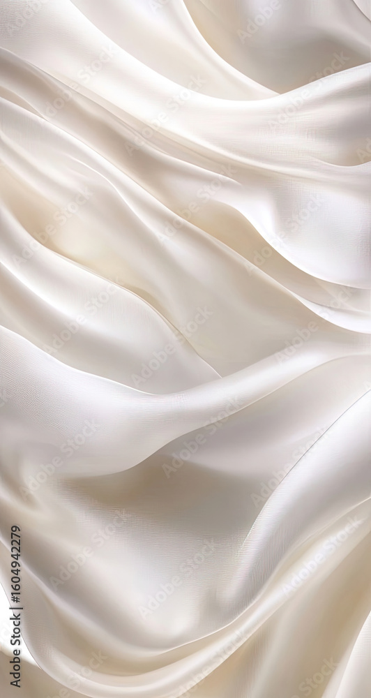 Creamy silk drapes in flowing folds Creamy silk drapes in flowing folds