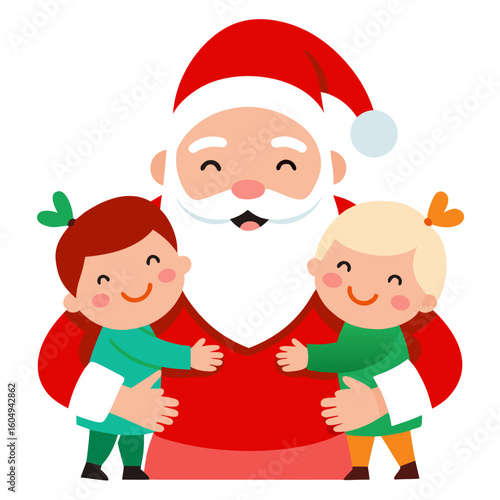 santa claus and little girl