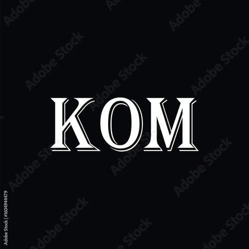 KOM abstract letter logo design. This logo is designed by three abstract letters