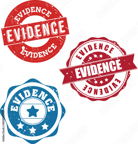 Evidence Stamp Round Seal Typography Vector design