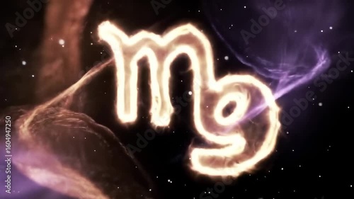 Zodiac sign Scorpius, fiery, cosmic