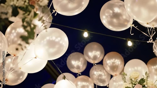 Celebration Balloons in the Dark