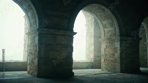 Ancient stone arches and pillars