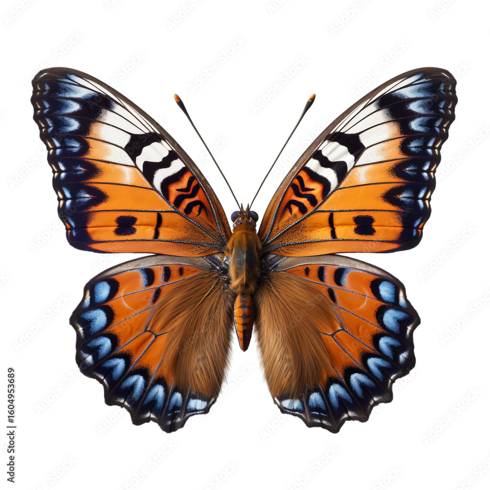 Fototapeta premium Realistic isolated butterfly, spring colored butterfly, insect