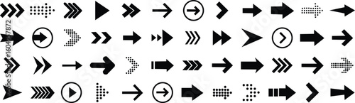 Black arrow vector icon pack.Arrow icons set. Arrow collection.