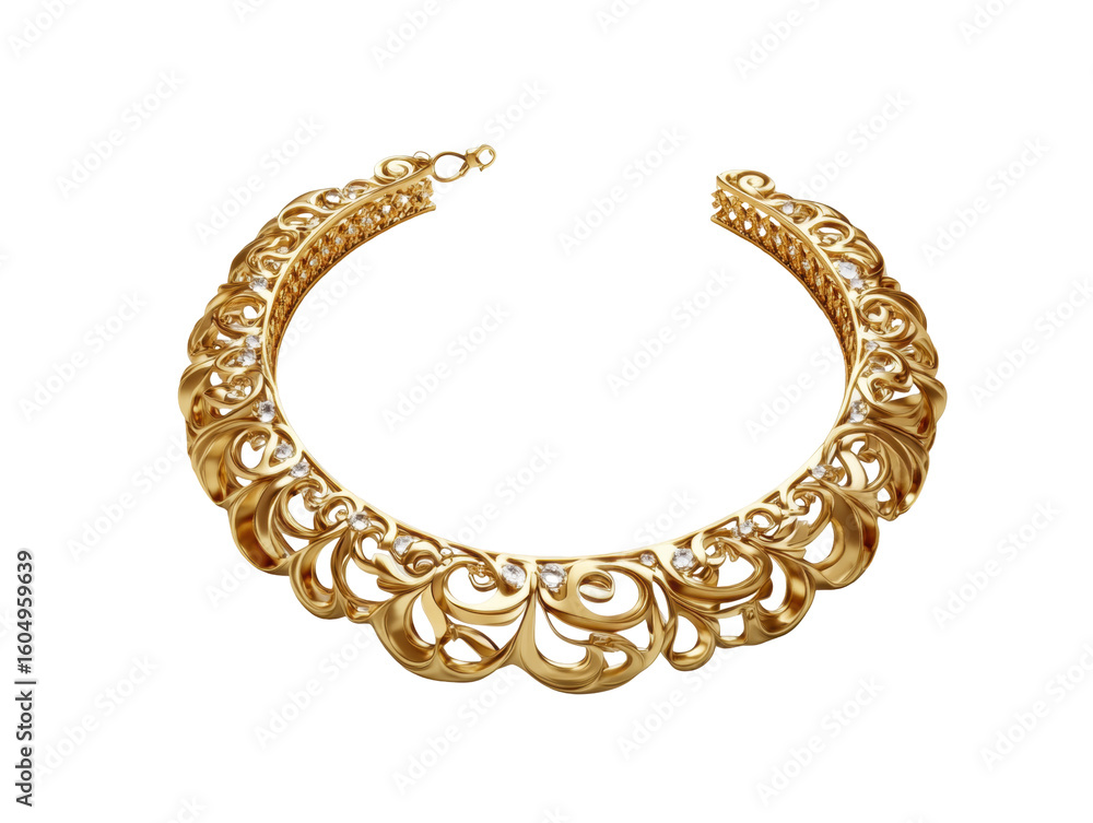 Obraz premium Ornate gold necklace with intricate design.