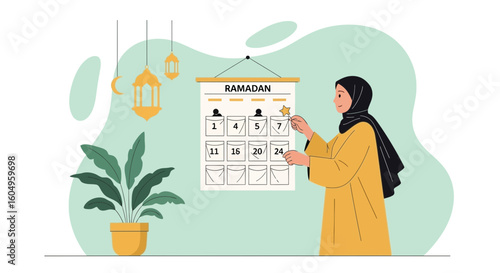 Celebrating Ramadan Month With A Festive Calendar And Anticipation At Home