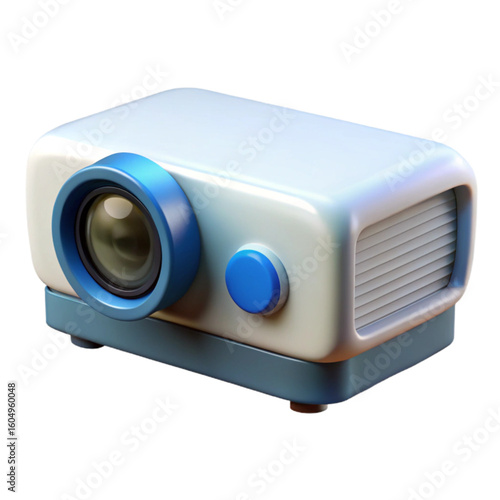 3D Plastic Projector Icon for Technology, Presentation, and Media Concepts

