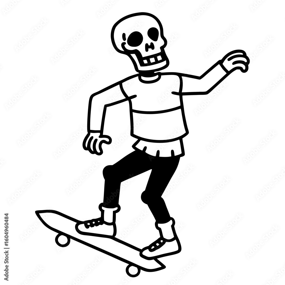 Skeleton on Skateboard Skeleton on Skateboard