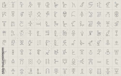 Ancient Hieroglyphic Symbols Collection hieroglyphs