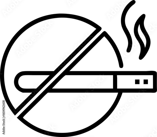 no smoking vector icon on white or transparent background. Environment Stroke icon collections. Editable Stroke icon collection vector Outline icon.