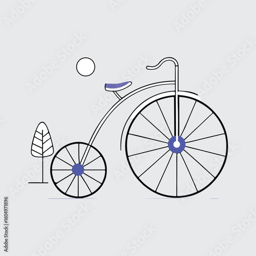 old-fashioned two-wheeled bicycle