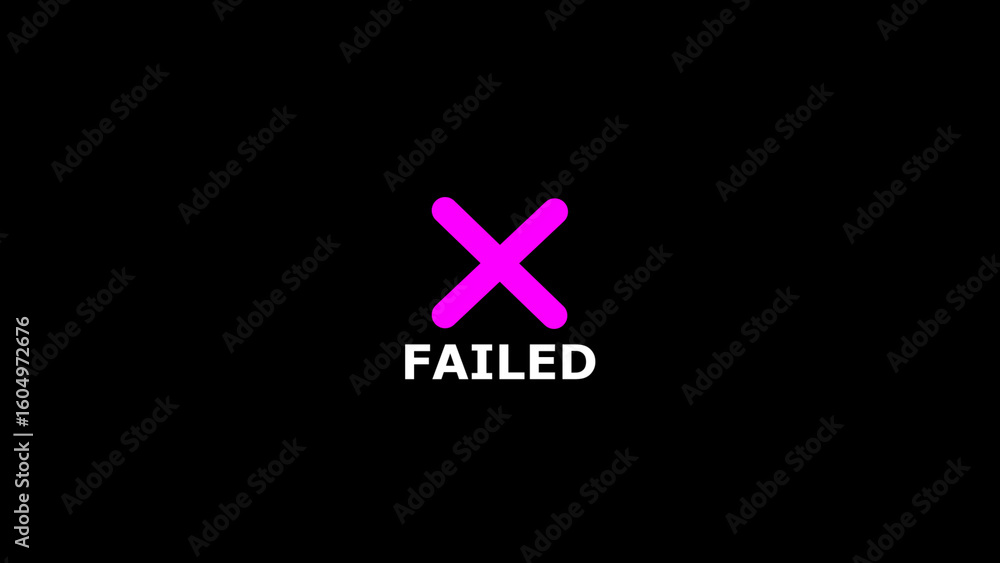 Obraz premium Failed text fail button illustration on background.