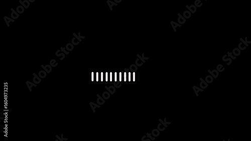 Loading bar animation,loading bar progress icon,download upload icon simple on black background.