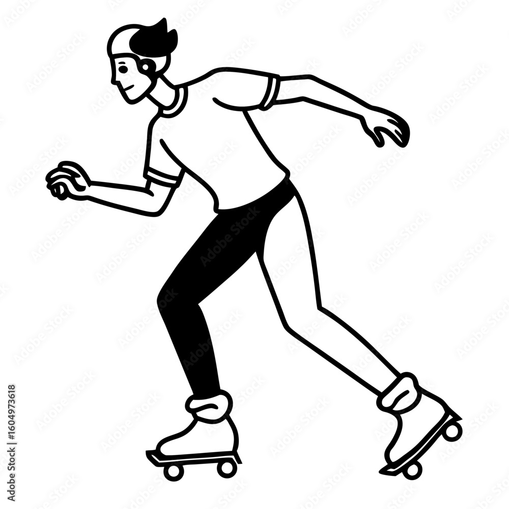 Naklejka premium Skater silhouette vector illustration