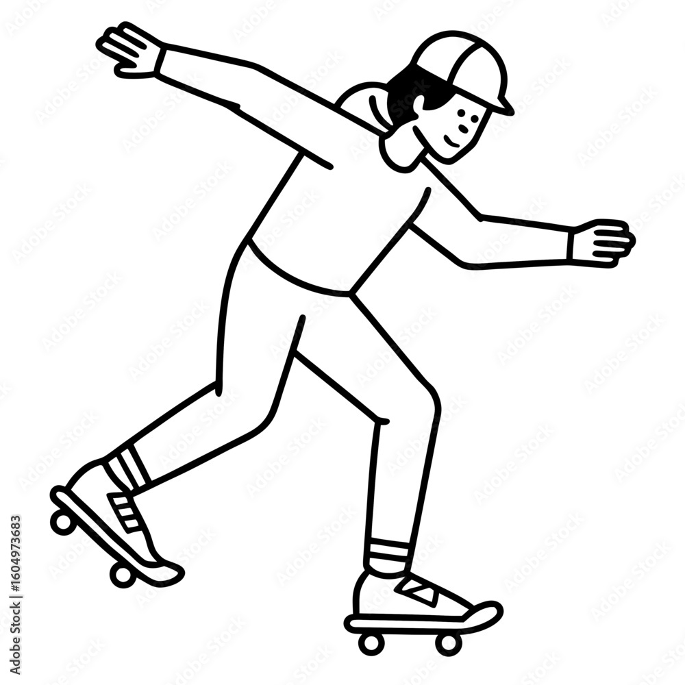 Obraz premium Skater silhouette vector illustration