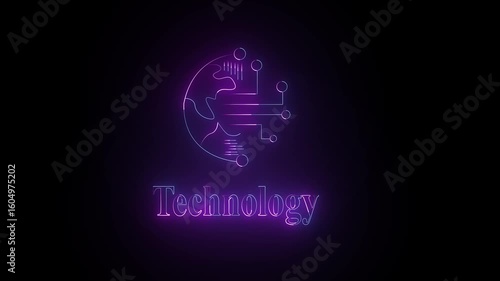 Futuristic Purple Piggy Bank UI Animation – Neon Finance Icon Loop in 4K