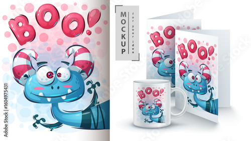 This charming illustration features a set of cute cartoon animals, including a funny fish, within a colorful nature-inspired design with floral accents, perfect for children's cards and playful art pr