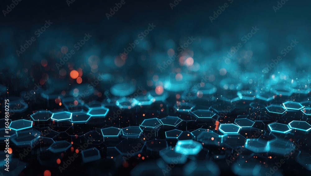 Obraz premium Abstract hexagonal digital network