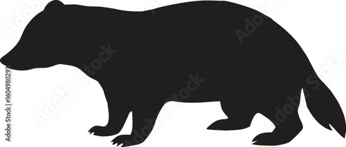 A silhouette of a badger 