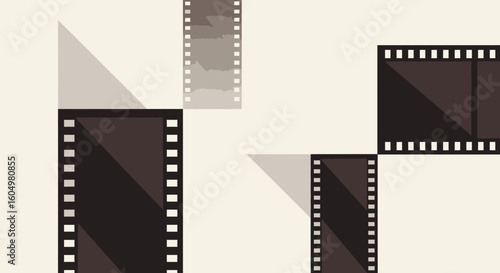 Conceptual Film Strips With Geometric Shadows Creative Media Industry Theme