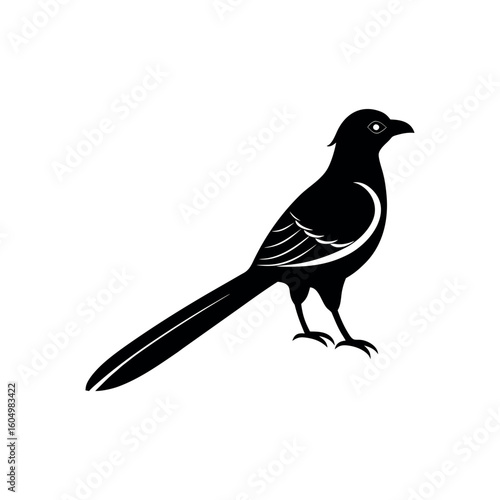 A trogon Bird's silhouette art vector illustration.