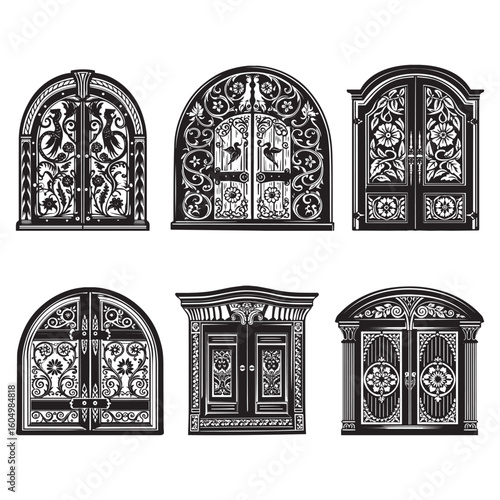 Door leaf carving motif