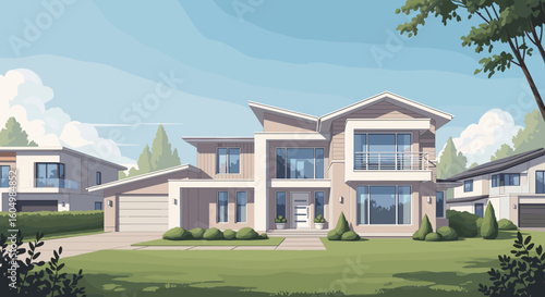 Stunning modern architectural homes showcase elegant design and spacious living with beautiful natural light and lush green surroundings