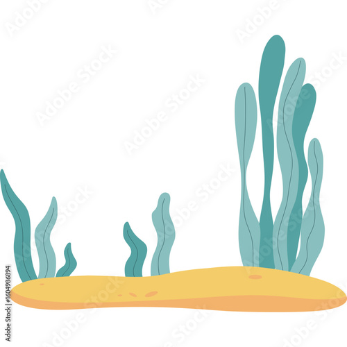 Tropical Sea Plants, seaweed and Coral on seabed