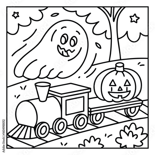 Spooky Buddies – Cute Halloween Coloring Pages with Bold Line Art | Halloween Coloring Page | Print
