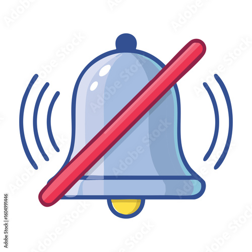 Muted Blue Bell Icon Silent Mode