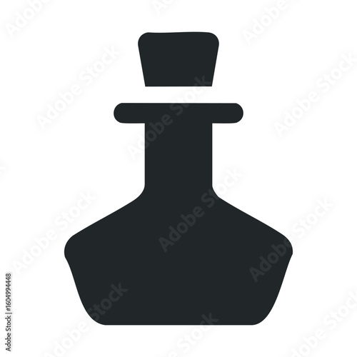 Black potion bottle icon - simplistic and elegant design