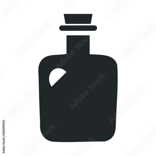Minimalist black potion bottle silhouette with stopper