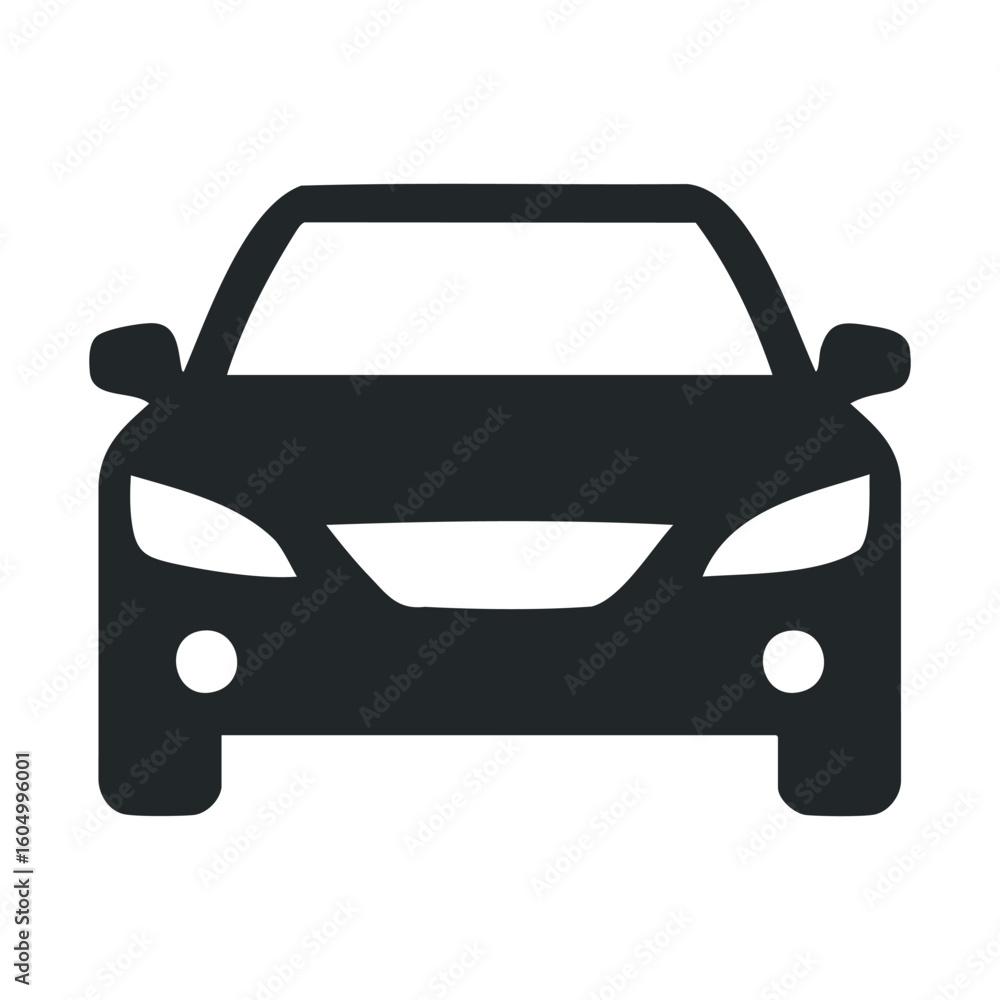 Obraz premium Simple black car icon on white background